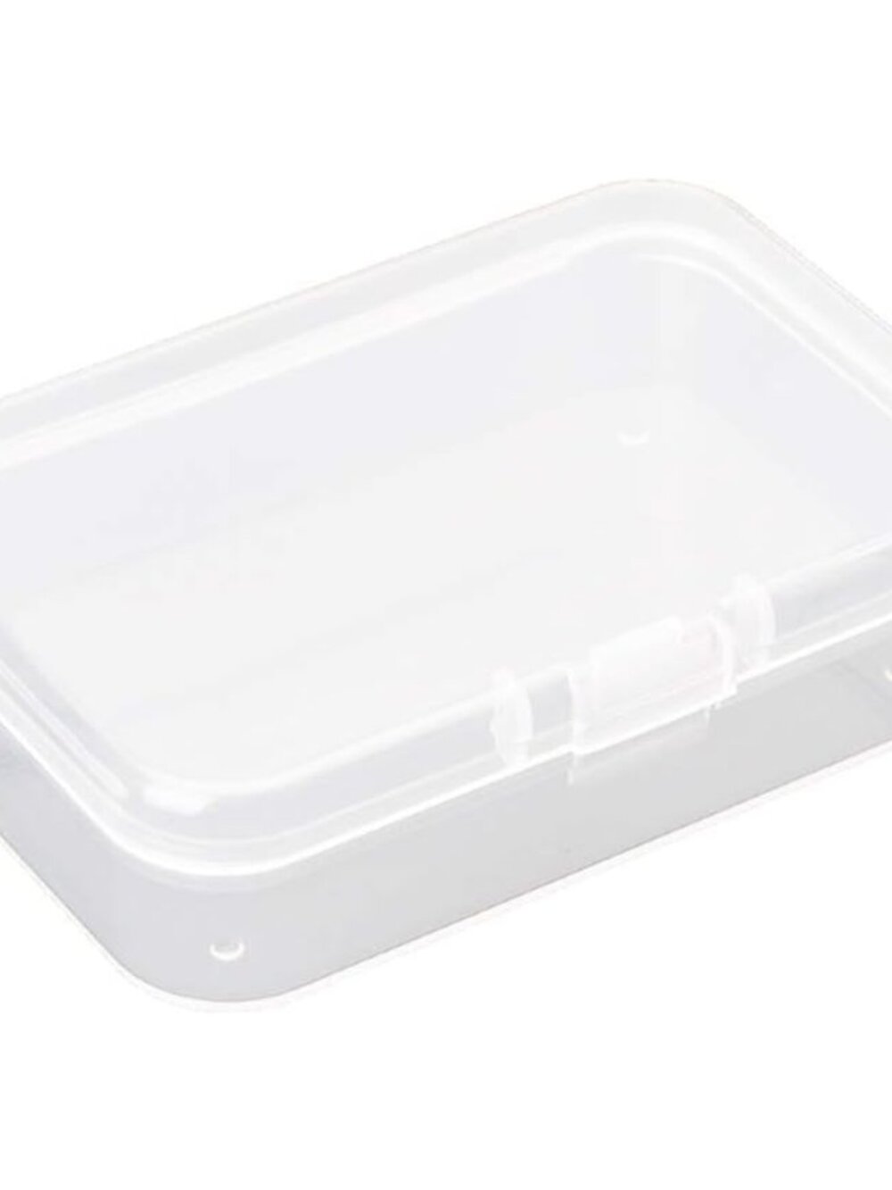 Clear Polypropylene Rectangle Mini Storage Containers Box with Hinged Lid for Ac